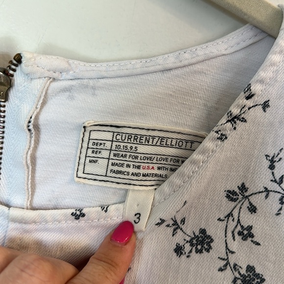 Current/Elliott The Fray Edge Floral Shift Dress sugar vine 3/Large - Picture 3 of 6